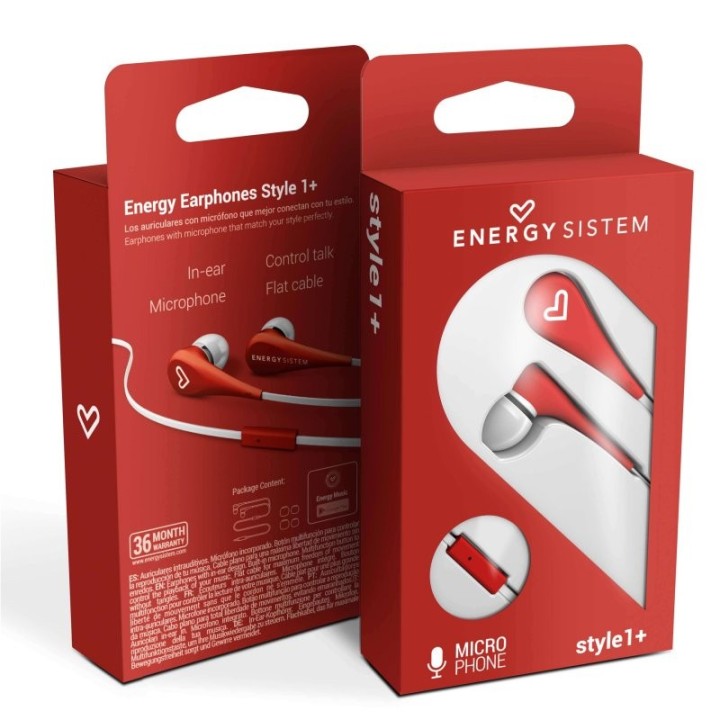 energy sistem auricular intrauditivo style 1 rojo