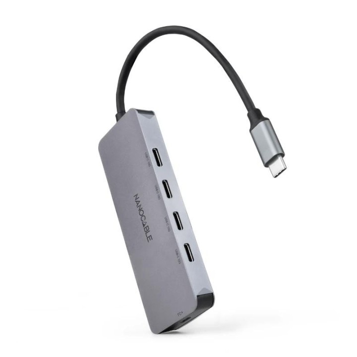 nanocable hub usb-c/m a 4xusb-c/h + usb-c pd 100w