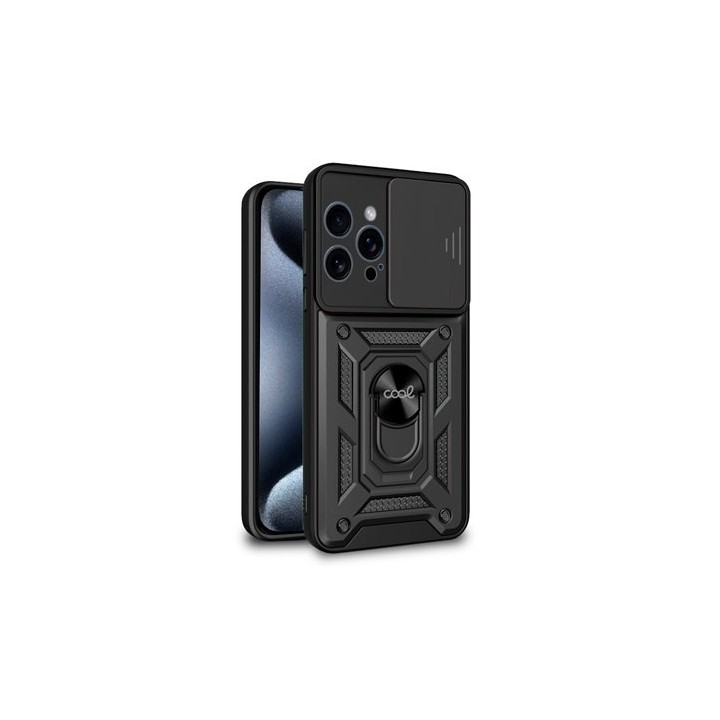 funda cool iphone 15 pro hard ring negro anillo sujecion iman refuerzo extra