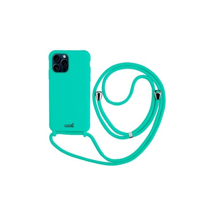 funda cool iphone 15 pro menta incluye cordon menta 150cm