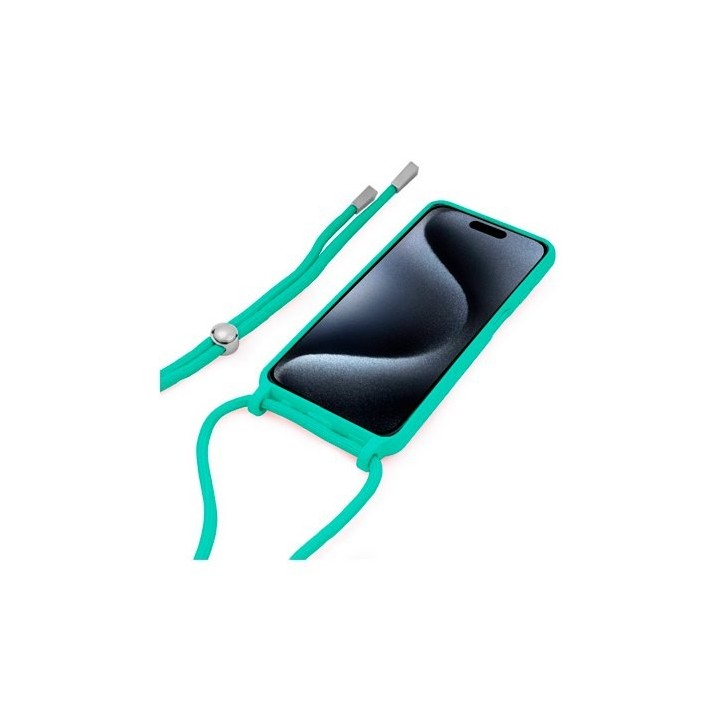 funda cool iphone 15 pro menta incluye cordon menta 150cm