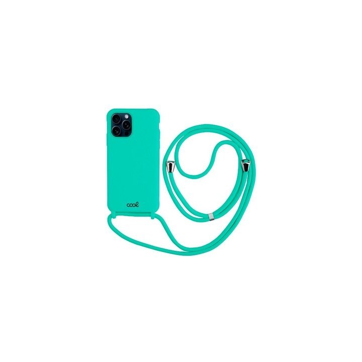 funda cool iphone 15 pro menta incluye cordon menta 150cm