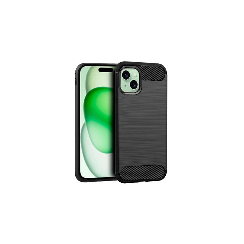 funda cool iphone 15 plus carbon negro antideslizante marco reforzado