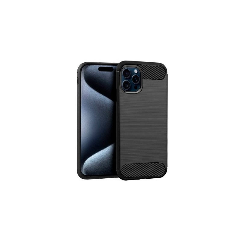 funda cool iphone 15 pro carbon negro antideslizante marco reforzado