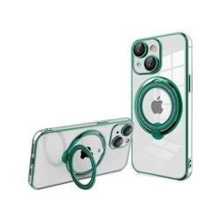 funda cool iphone 15 plus magnetica ring verde transparente compatible cargador magnetico