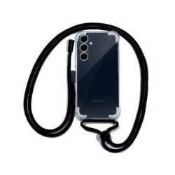 funda cool samsung galaxy a55 cordon negro transparente cordon 150cm esquinas reforzadas