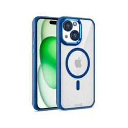 funda cool iphone 15 plus magnetica azul transparente borde azul compat c.magnetico