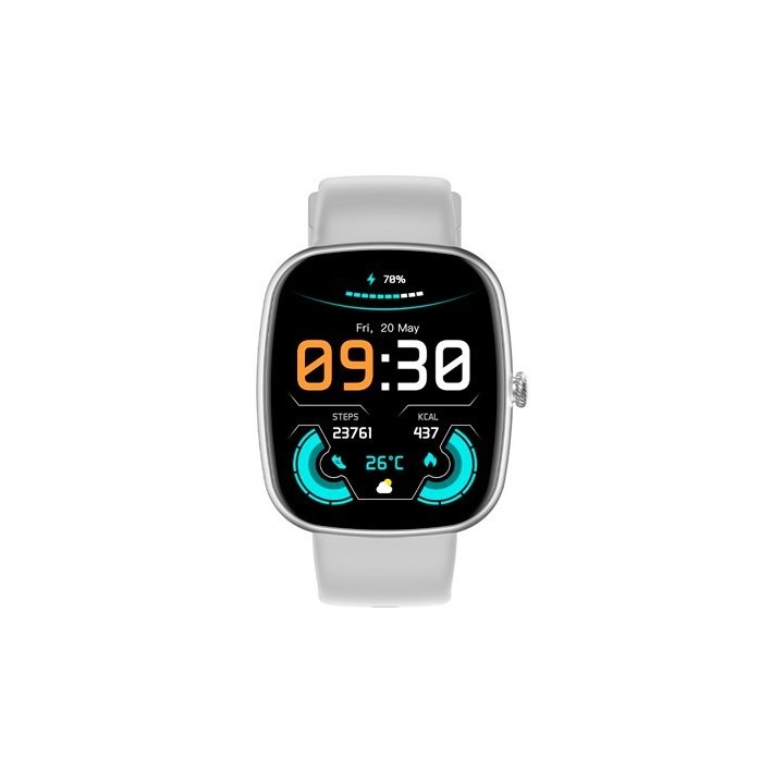 smartwatch cool border gris 1.83  correa silicona 22mm ip67 bluetooth 5.3