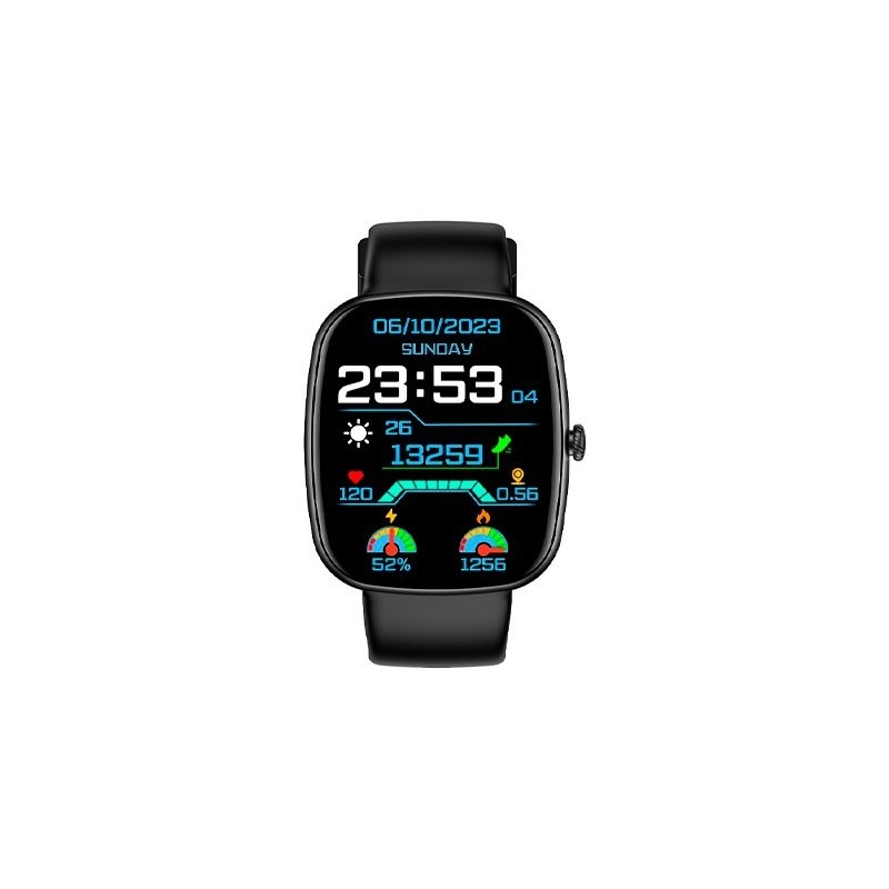 smartwatch cool border negro 1.83  correa silicona 22mm ip67 bluetooth 5.3