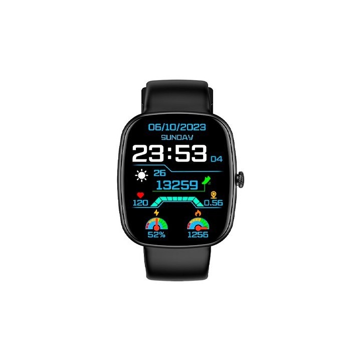 smartwatch cool border negro 1.83  correa silicona 22mm ip67 bluetooth 5.3
