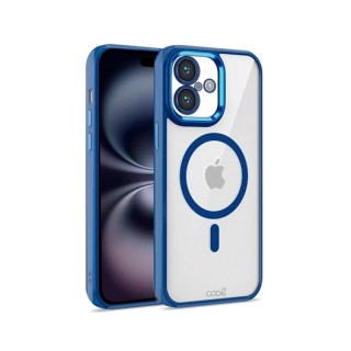 funda cool iphone 16 magnetica azul transparente borde azul compat c.magnetico