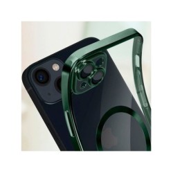 funda cool iphone 16 magnetica verde transparente borde verde compat c.magnetico