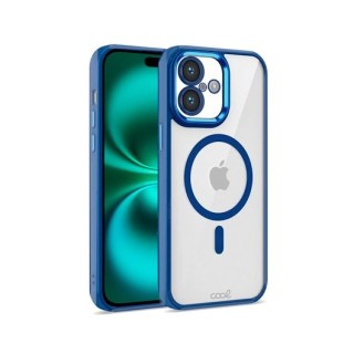 funda cool iphone 16 plus magnetica azul transparente borde azul compat c.magnetico