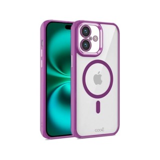 funda cool iphone 16 plus magnetica violeta transparente borde violeta compat c.magnetico