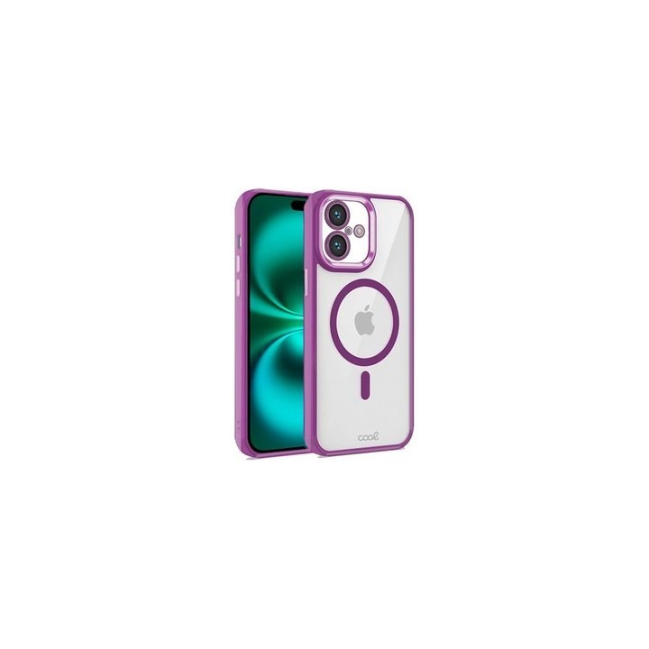 funda cool iphone 16 plus magnetica violeta transparente borde violeta compat c.magnetico