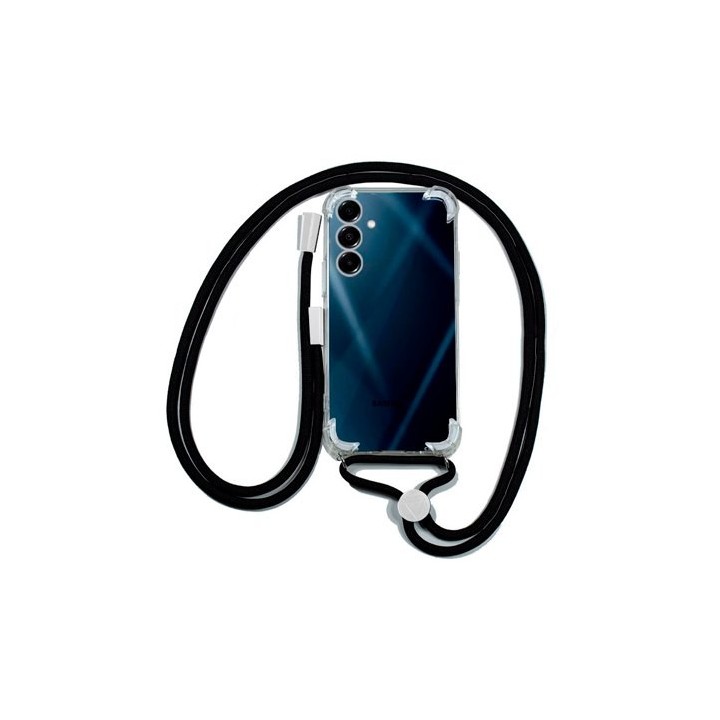 funda cool samsung galaxy a16 cordon negro transparente cordon 150cm esquinas reforzadas