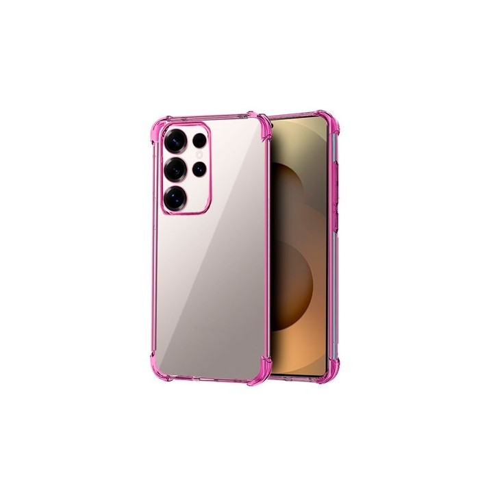 funda cool samsung galaxy s25 ultra elect rosa transparente marco rosa esquinas reforzadas