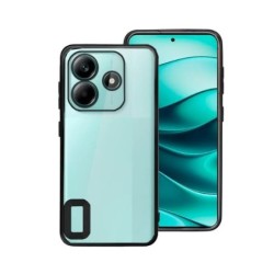 funda cool xiaomi redmi note 14 5g negro transparente borde metalizado