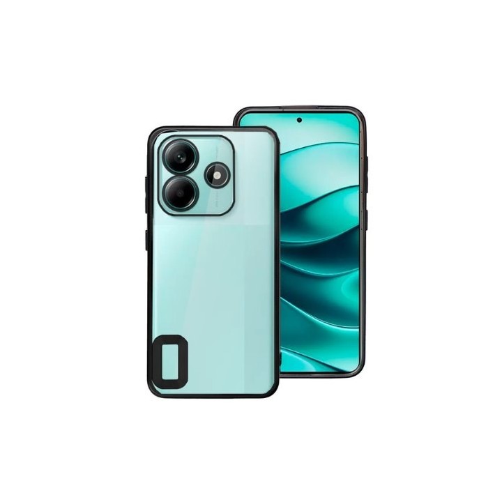 funda cool xiaomi redmi note 14 5g negro transparente borde metalizado