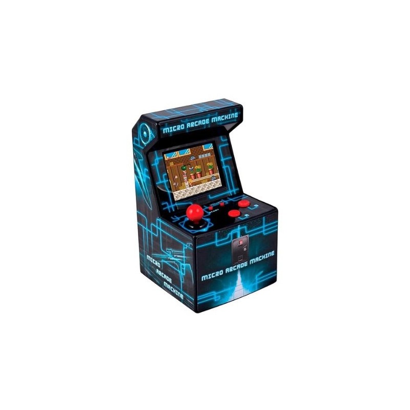 consola retro ital mini arcade 250 blue pantalla 2.5  pilas aa 250 juegos