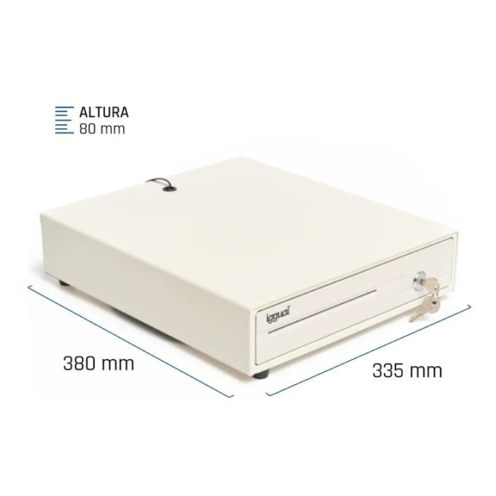 iggual cajon portamonedas iron-10w 38cm 4+6 blanco