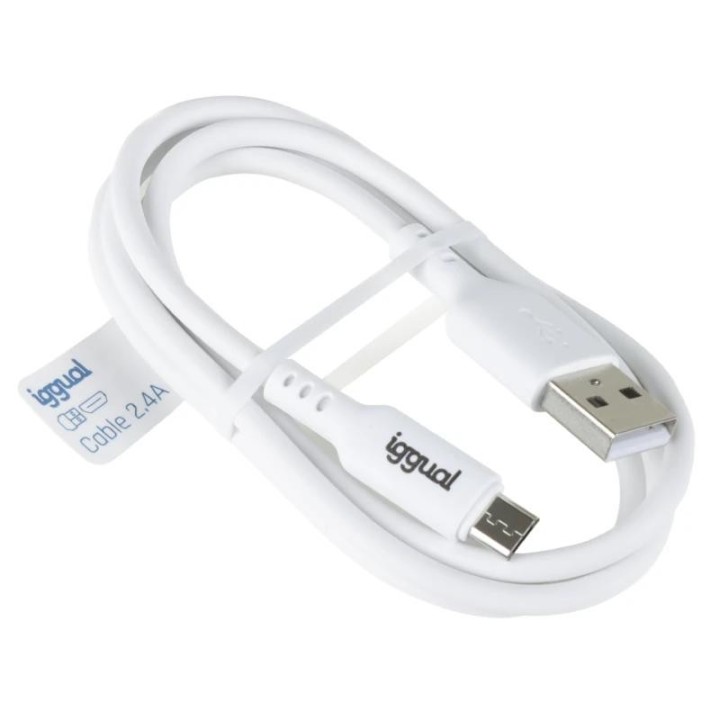 iggual cable usb-a/micro-usb 100 cm blanco