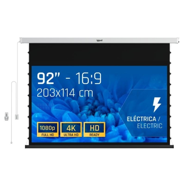 iggual pantalla elec tensionada 16:9 92 203x114cm