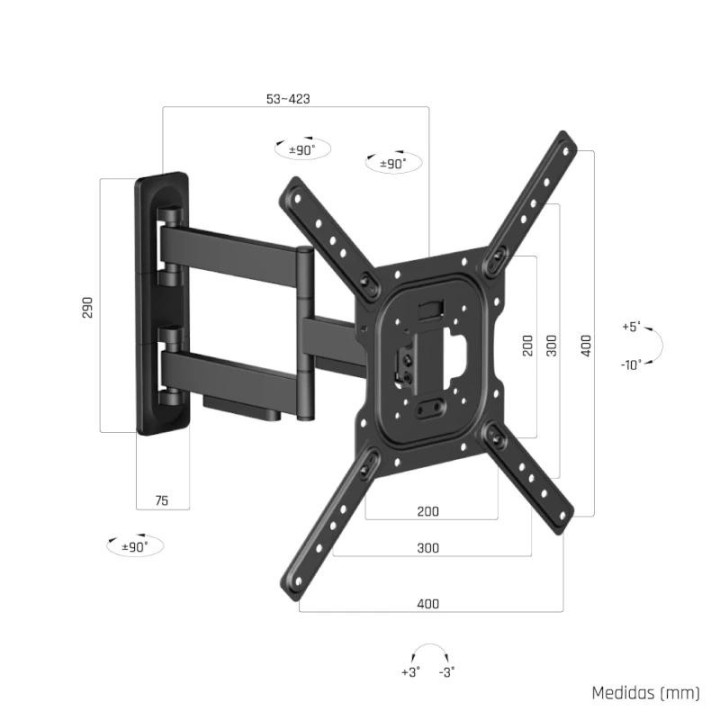 iggual sptv09-l soporte tv 23-65 35kg pared full