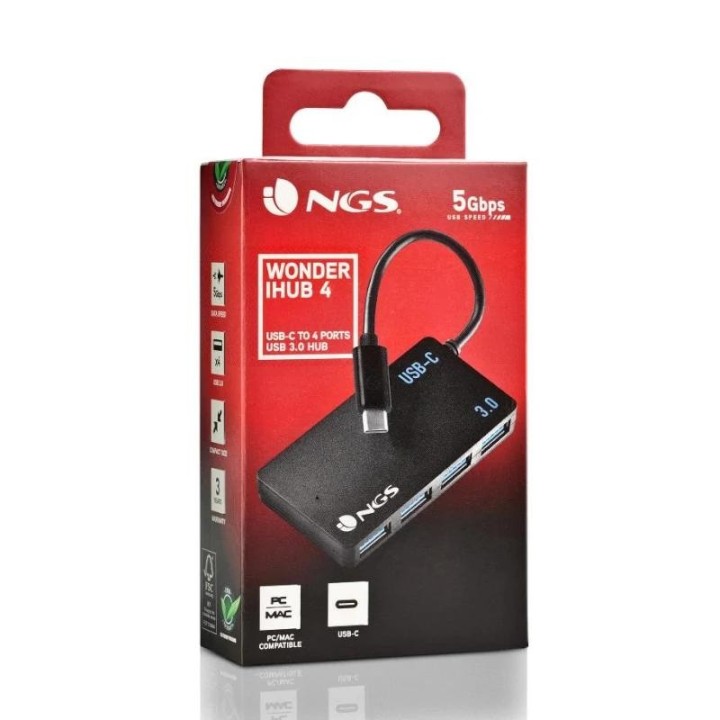 ngs wonder 4 hub 4 puertos usb-c
