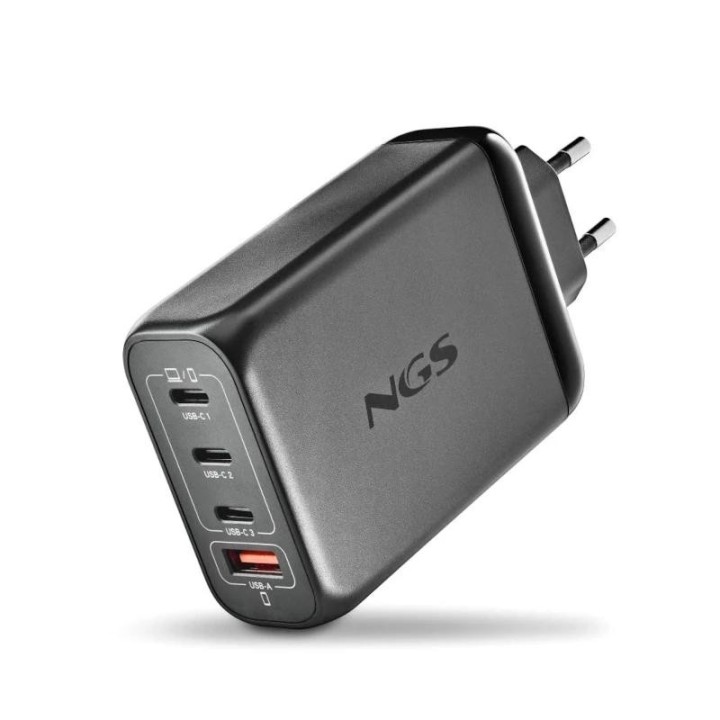 ngs cargador ultrarapido140w 4 puertos 3usb-c 1 us