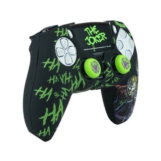 kit funda+grips+sticker mando ps5 fr-tec dc joker carcasa sticker grips brilla oscuridad