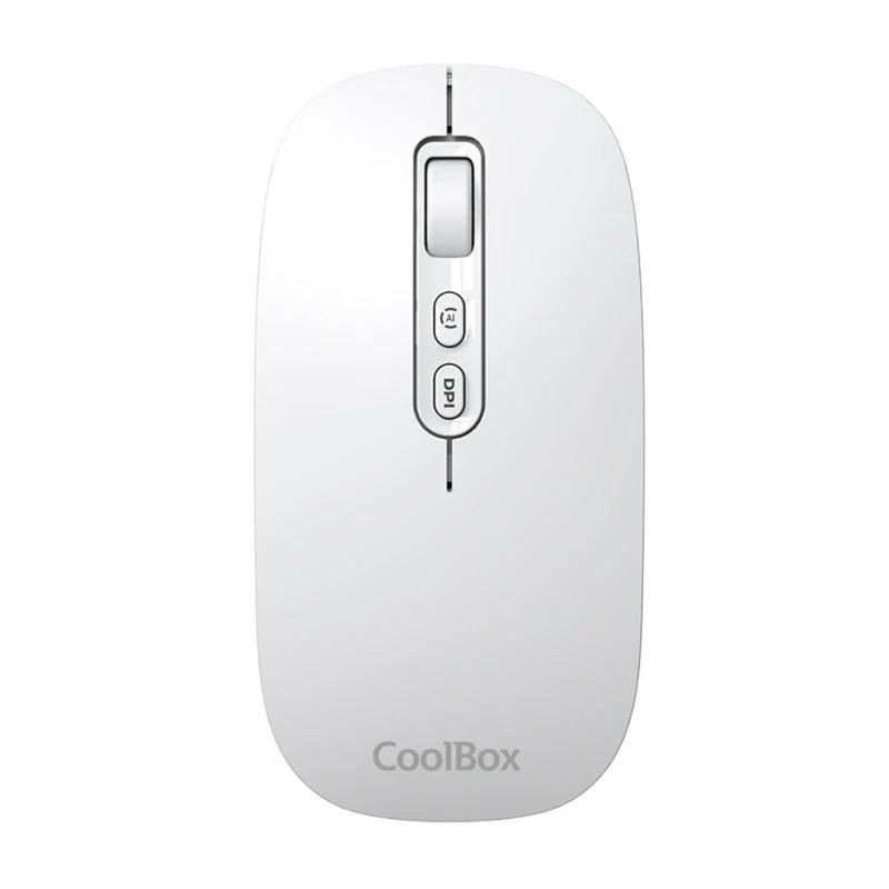 coolbox raton w02-ia inalambrico rf+bt blanco