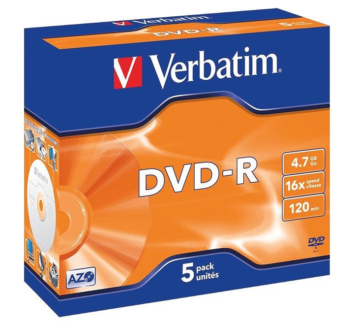 verbatim pack 5u. dvd-r 16x 4.70gb 43519