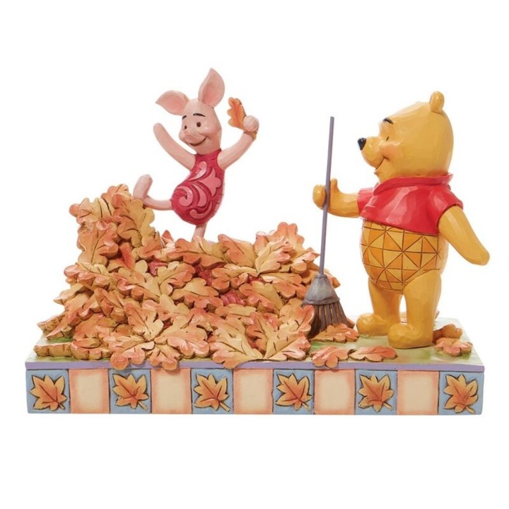 enesco figura enesco disney winnie the pooh pooh & piglet recogiendo hojas de otono
