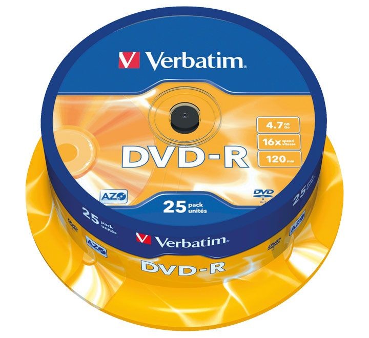 bob. 25 dvd-r azo verbatim 16x 4.7gb 43522