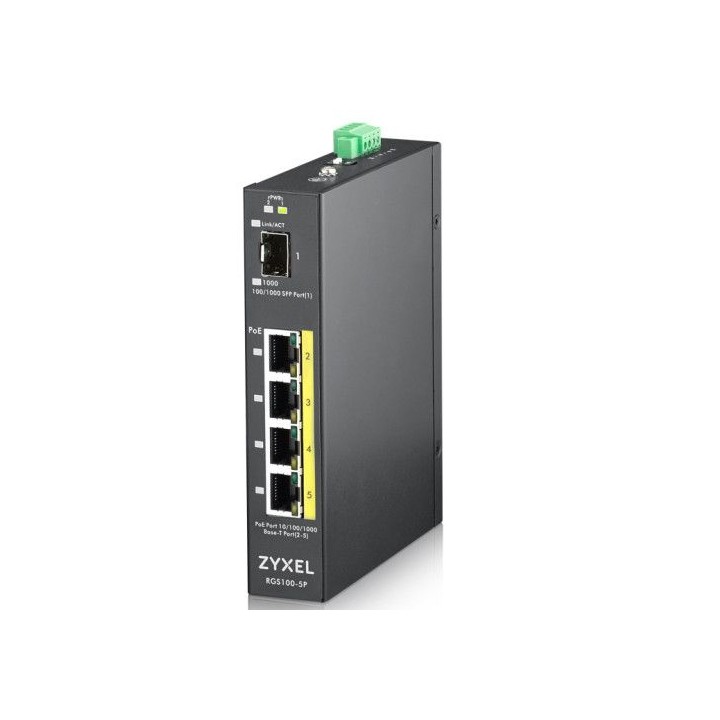 zyxel rgs100-5p no administrado l2 gigabit ethernet (10/100/1000) energia sobre ethernet (poe) negro