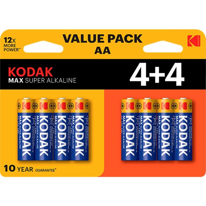 kodak blister pilas kodak alcalina max aa lr6  blister 4+4