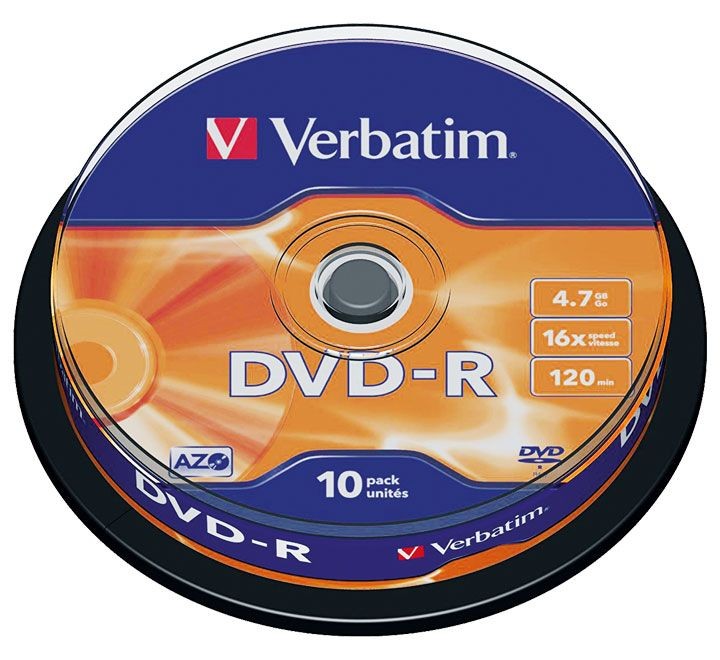 verbatim bobina 10 dvd-r 16x 4.7gb 43523