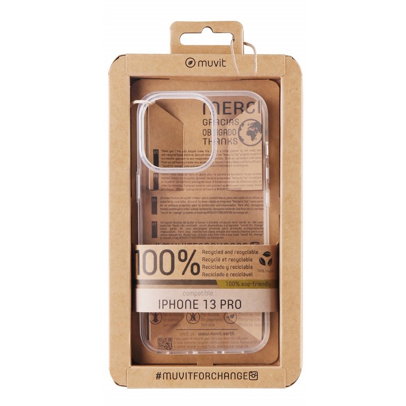 muvit funda muvit recycletek para apple iphone 13 pro transparente