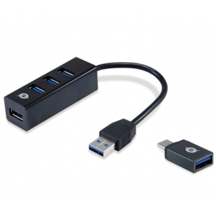 conceptronic hub usb 3.0 conceptronic hubbies04b 4 puertos con adaptador otg usb tipo c