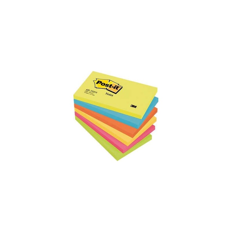 post-it pack 6 blocs 100 hojas notas adhesivas 76x127mm coleccion energetic 655-tfenn post-it 710017