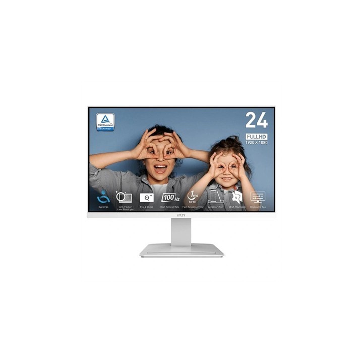 msi monitor msi 23.8 pulgadas ips mp2412w fhd 100h hdmi dp blanco