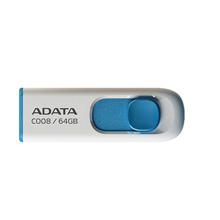 adata lapiz usb c008 64gb usb 2.0 blanco/azul
