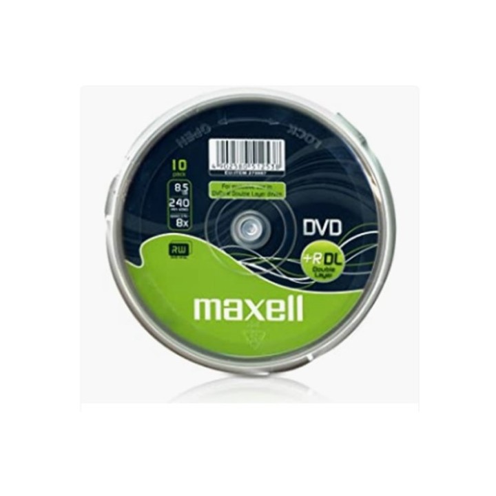 maxell maxell dvd 8,5 gb. grabable. doble capa. tarrina 10 unidades. 4x