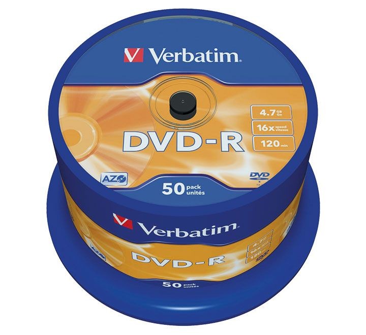 bob. 50 dvd-r azo verbatim 4.7gb 16x spindle
