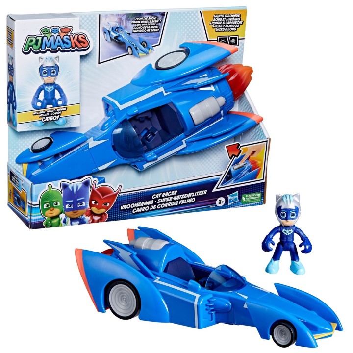 hasbro figura hasbro gatomovil pj masks power heroes -  super gato - movil