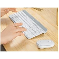 logitech teclado + mouse logitech mk470 wireless inalambrico blanco