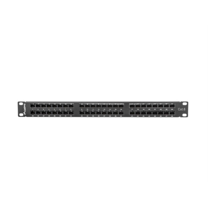 lanberg patch panel lanberg 48 puertos 1u cat.6 19 pulgadas negro