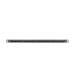 lanberg patch panel lanberg cat.6 utp 24 puertos 0.5u rack 19 negro