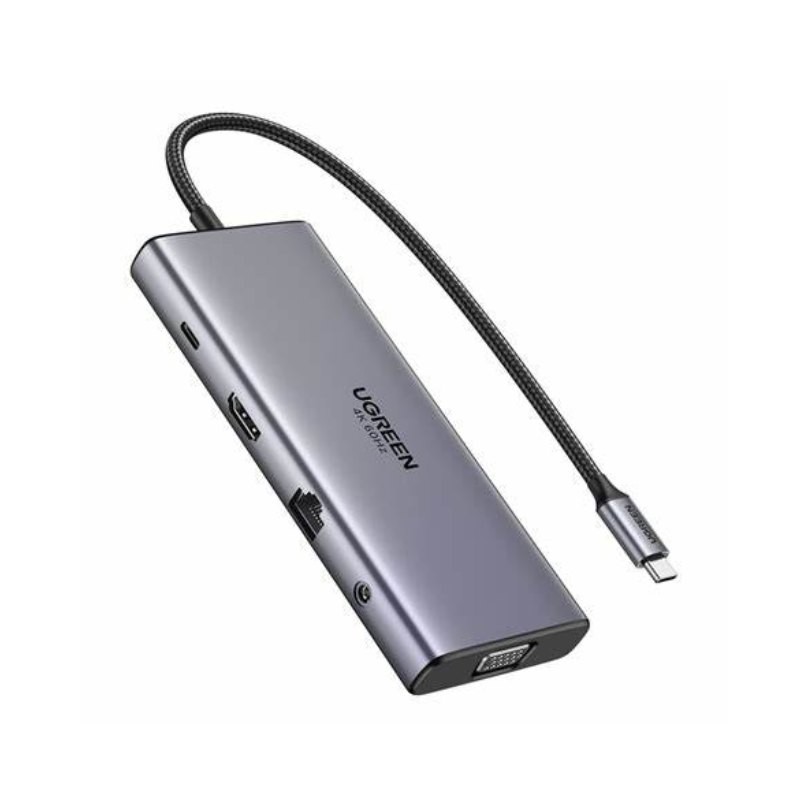 hub ugreen 11en1 usb-c a hdmi+vga+usb-c+usb-a sd tf rj45 3.5 pd 4k60hz usb 3.2 pd 100w